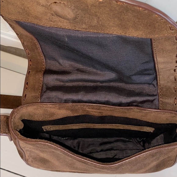 Elizabeth and James Zoe Brown Suede Saddle Bag - Picture 7 of 8
